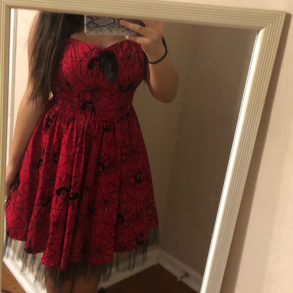 VINTAGE Red Dress (spider themed)